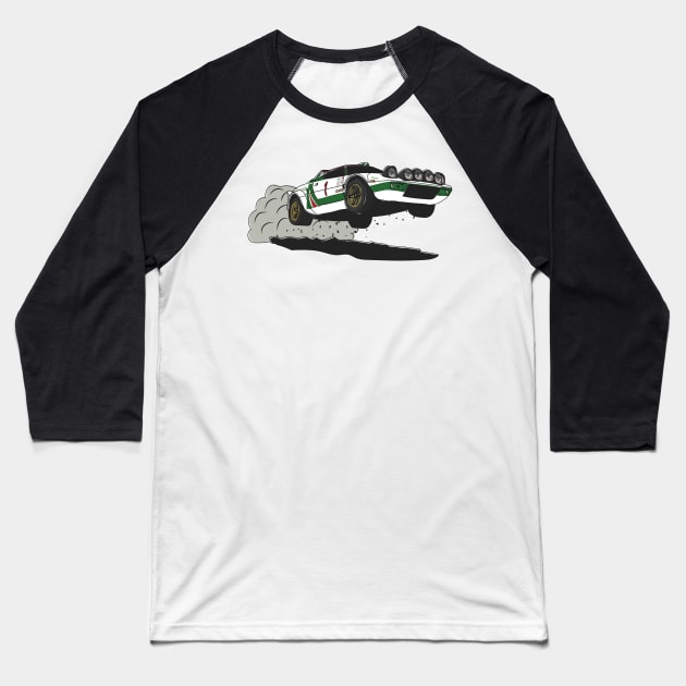 Stratos Rallycar Baseball T-Shirt by AutomotiveArt